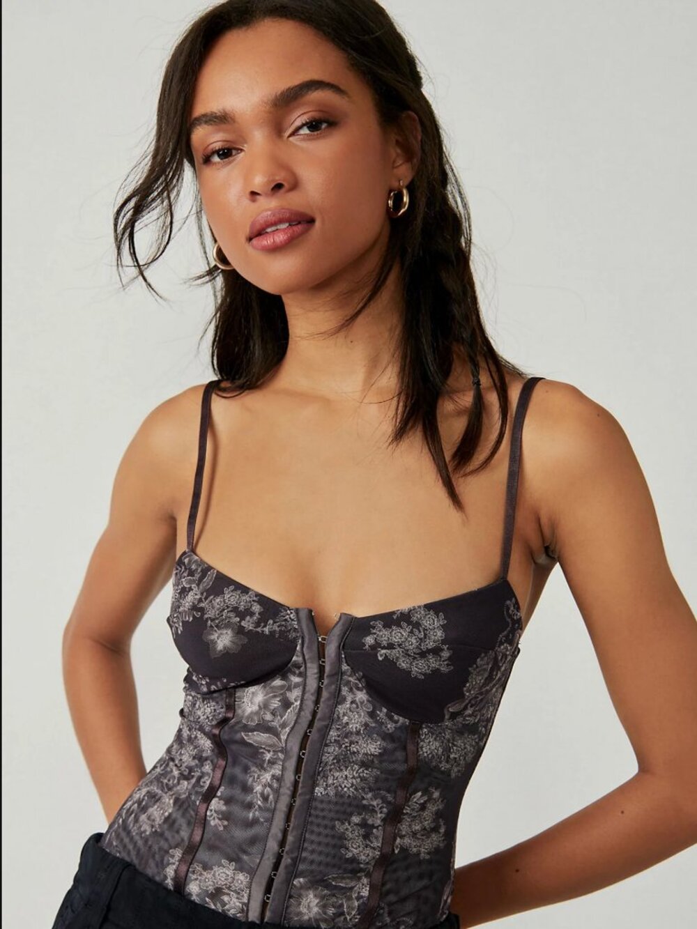 Free People Intimately Night Rhythm Printed Bodysuit, S